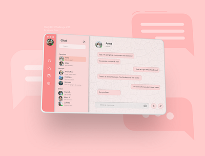 DailyUI - #13 Direct Messaging browser chat design ui user