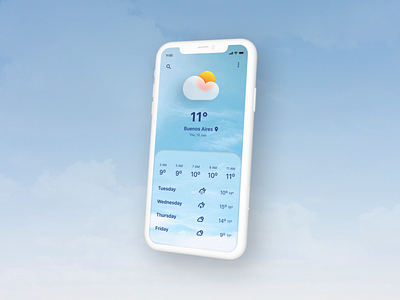 Maratón UI - Weather app clima design today weather