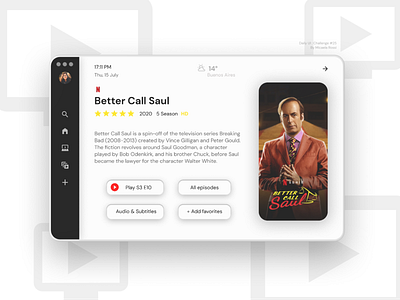 DailyUI - #25 TV App app design graphic design portrait series tv ui