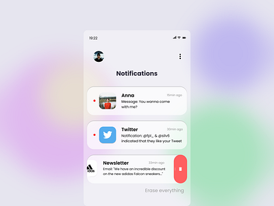 Maratón UI - Notifications colors glassmorphism notifications phone ui