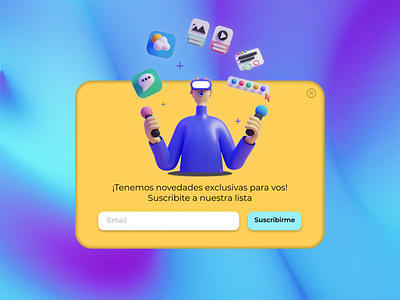 Maratón UI - Pop up 3d app browser design game graphic design illustration overlay popup ui web