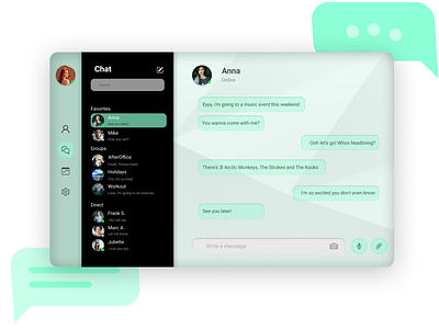 Maratón UI - Direct Messaging app browser chat directmessagin message portrait social ui web