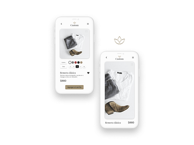 DailyUI - #33 Customize Product app clean clothing customize design fashion minimalist options ui white
