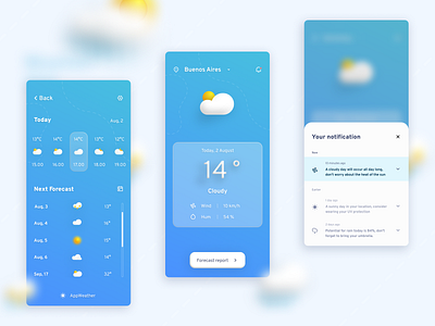 DailyUI - #37 Weather app branding design illustration product productdesign ui weather