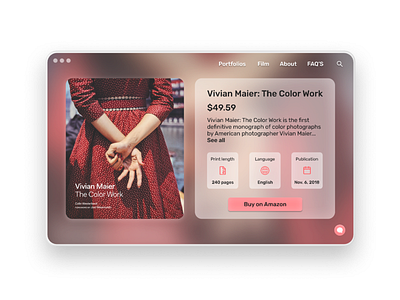 DailyUI - #45 Info Card app book browser card cart design graphic design info photographer ui vivianmaier web