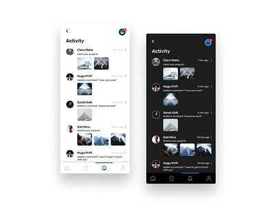 DailyUI - #47 Activity Feed achitecture activity app design feed feel formal graphic design look mood ui