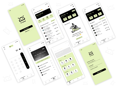 Screens - TREND app branding cash design financial logo product productdesign ui ux wallet