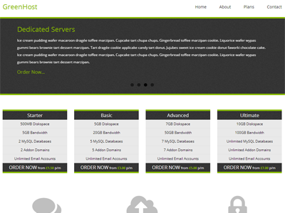 Greenhost - Website template I made css hosting html javascript web