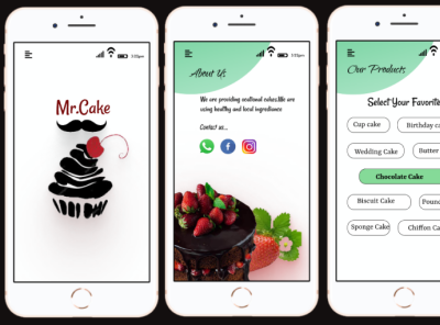 UI/UX design for Mr.Cake