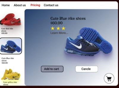 UI/UX for Online shoe ordering