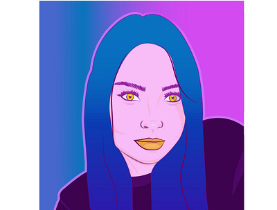 Flat Design Portrait. illustration