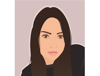 Flat Design Portrait. illustration