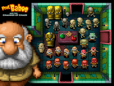 Prof. Baboo Characters adventure ancient egypt game graphic pixel pixel art retro smartphone video game videogame
