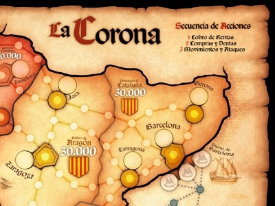 La Corona board game game illustration map