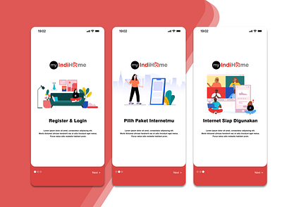 Onboarding myIndiHome app design onboarding ui