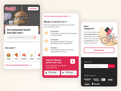 Online food delivery website interface mobile ui website