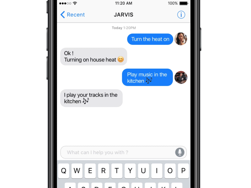 Jarvis animation app gif ui artificial intelligence interface ux messenger ia