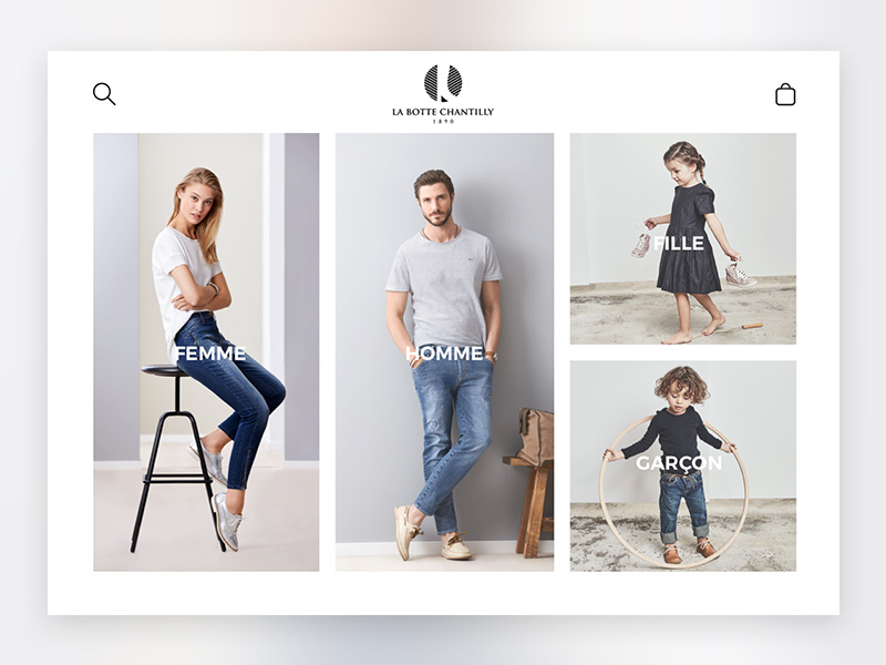 Kiosk for "La Botte Chantilly" shop e-shop shop interface ui ux kiosk