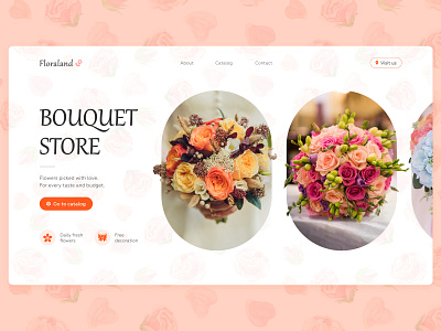 Bouquet shop: #30daysofwebdesign bouquet design flowers hero nature ui web web design webdesign