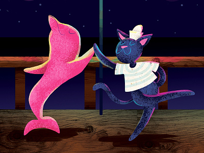 Maorice the Sailor Cat cat cute digital dolphin illustration photoshop