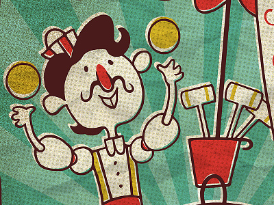 The Croquet Ball Juggler character design croquet cute digital flat illustration poster