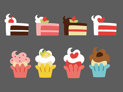 More Desserts cake cupcakes cute desserts food illustrator vector