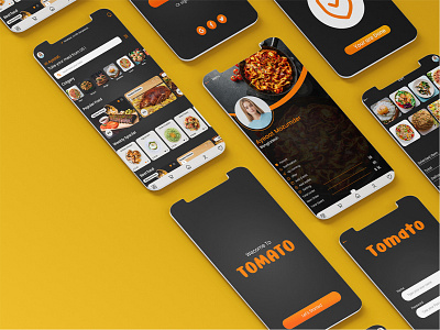 Tomato Food delivery  app  design template.