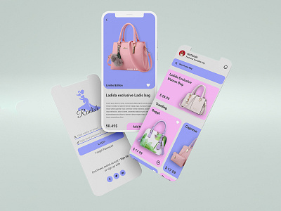 Radish woman bag mobile ui template.