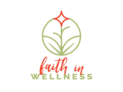 Faith in Wellness Logo Concept 2 faith flower logo logo design natural star typography wellness