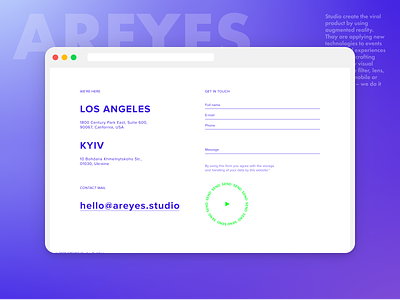 AREYES - HOW TO GET IN TOUCH branding design digital design ui ui desing user interface ux ux design web web design