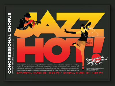 Jazz Hot: Congressional Chorus DC illustation poster typography vector
