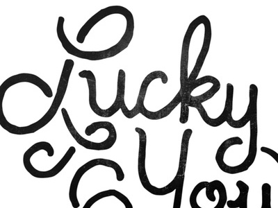 Lucky You handlettering sharpie