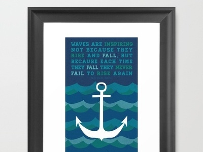 Waves anchors blue illustration ocean quotes sea teal texture turquoise typography waves