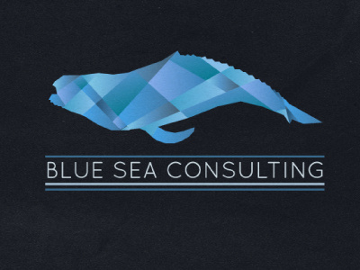 Blue Sea Consulting blue cubism logo modern whale