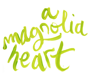 a magnolia heart hand lettering watercolor