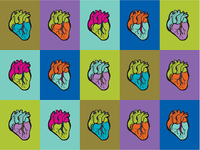 Psychedelic Hearts design illustration vector