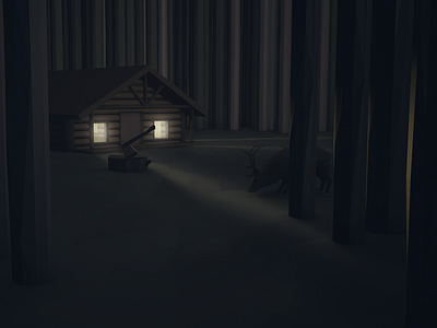 Make Yourself at Home 3d cabin cozy debut elk low poly nature not a deer wilderness woods