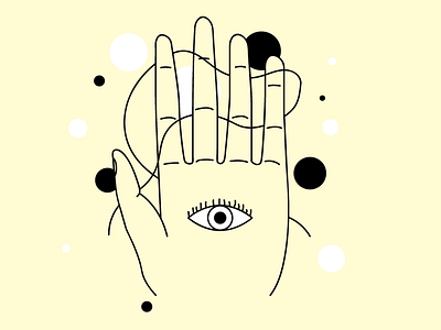 Hand Eye 2d eye eyeball flat hand illustration line trippy