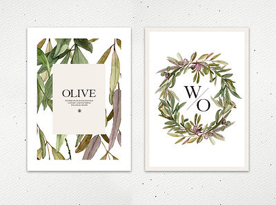 Olive - watercolor hand painted floral set hand painted olive watercolor watercolor clipart watercolor painting