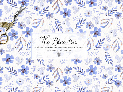 The blue one patterns - watercolor patterns