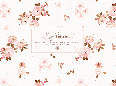 May patterns watercolor hand painted set flowers pattern watercolor watercolor painting