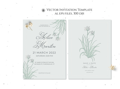 Vector floral wedding invitation template flowers illustration invitation template vector vectorart wedding