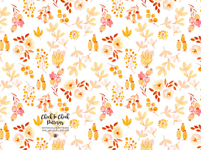 Cheek To Cheek watercolor patterns set design fabrics flowers seamless pattern watercolor