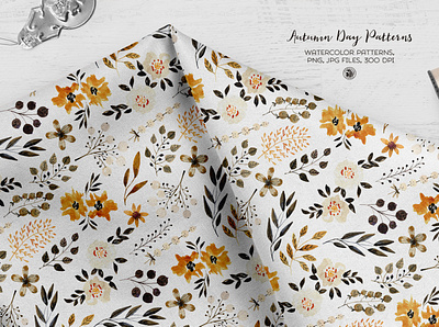 Autumn Day Pattern fabrics seamless pattern watercolor