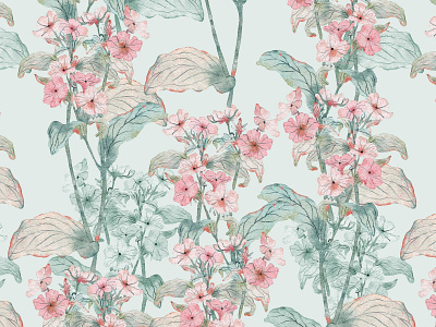 Watercolor hand painted floral seamless pattern design fabrics flowers seamless pattern watercolor