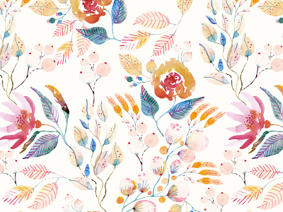 Watercolor Floral Seamless Pattern