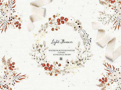 Light Flowers - watercolor set design flowers watercolor