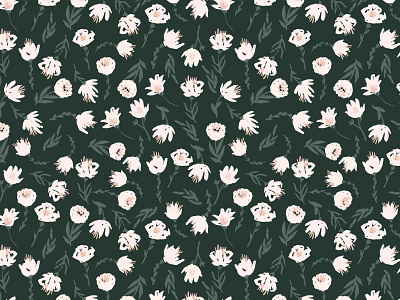 Deep green floral vector pattern fabrics flowers seamless pattern vector