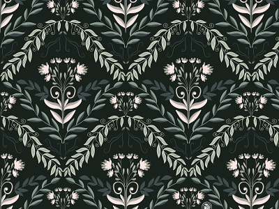 Floral symmetric vector pattern fabrics flowers seamless pattern vector vectorart