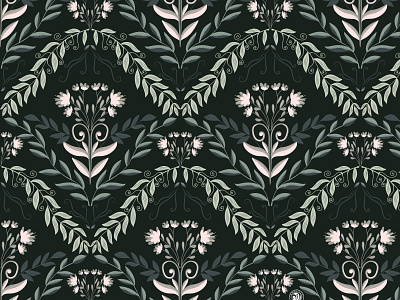 Floral symmetric vector pattern